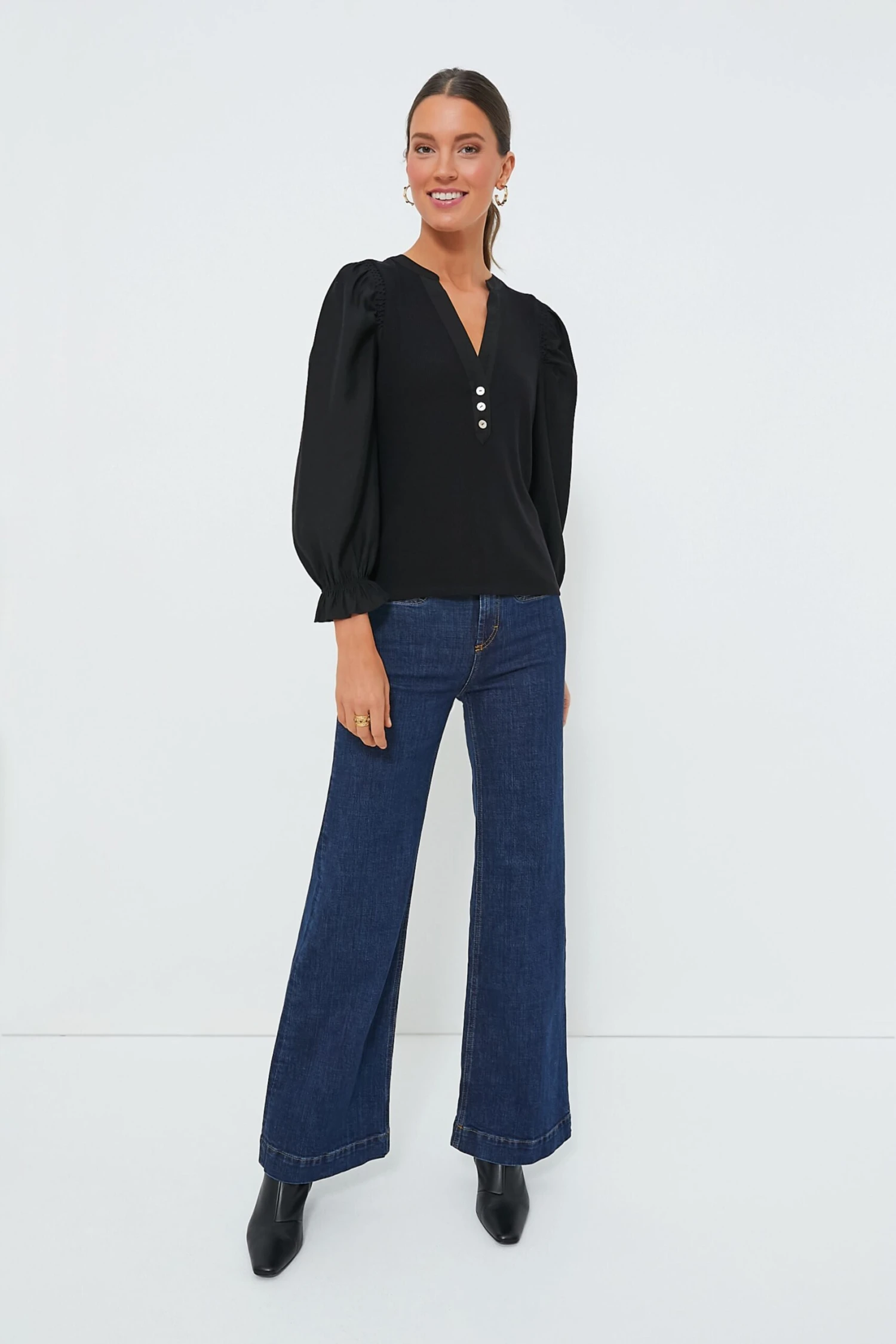 Black Long Sleeve Livia Puff Sleeve Top 6 Black Long Sleeve Livia Puff Sleeve Top - Image 6