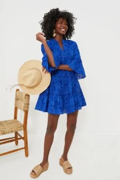 Blue Tiered V-Neck Quidnet Mini Dress -ULLA JOHNSON SHOP LI84QgnJxwcDnmh3L9GxFT4nTKlZ1iua 1