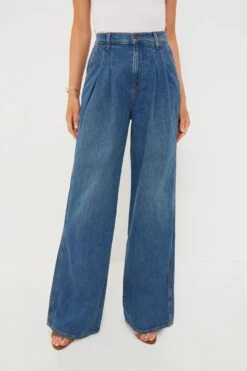 Veronica Beard Vintage Globetrotter Mia Wide Leg With Double Pleat