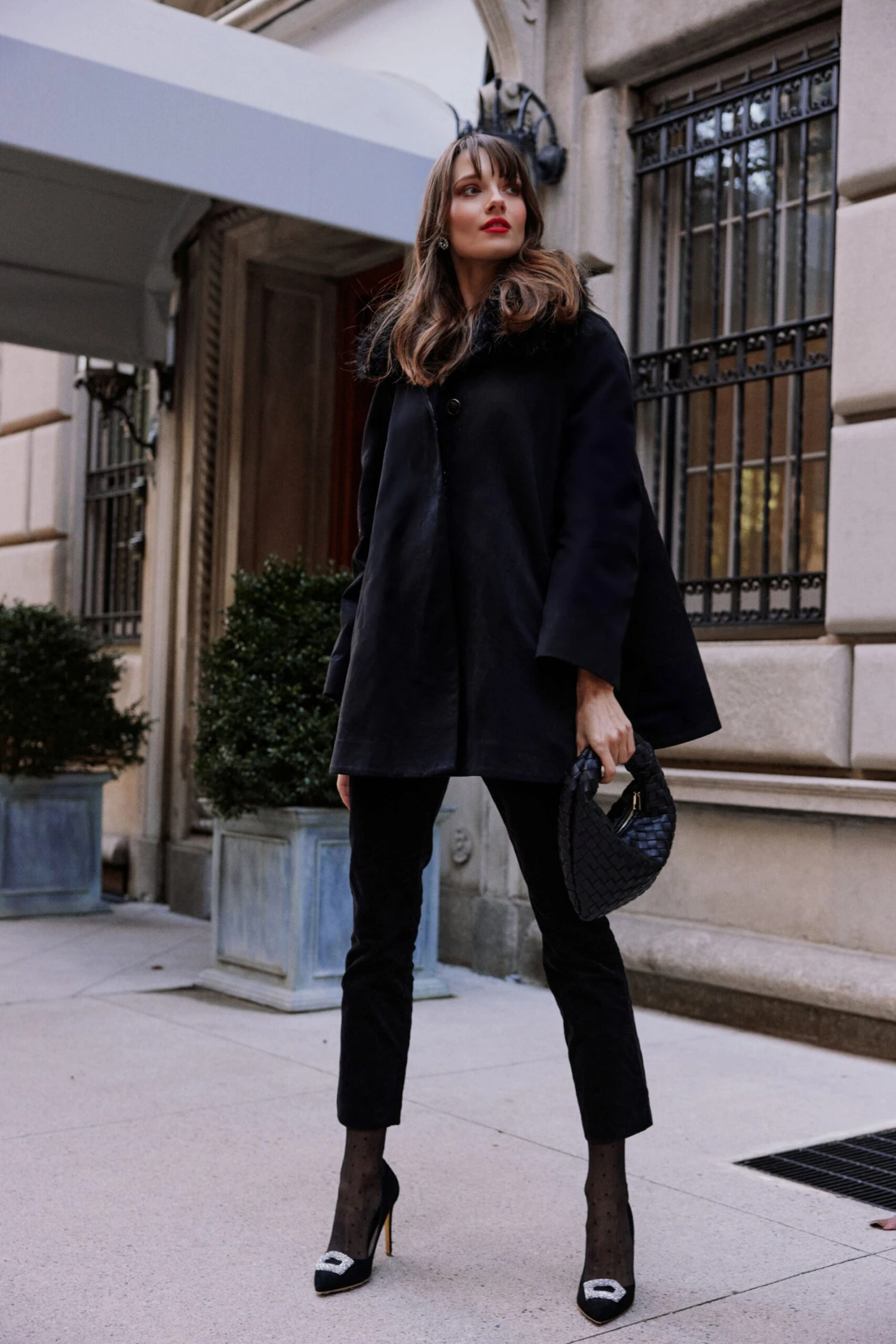 Fur Collar Cecile Swing Cape 2 Fur Collar Cecile Swing Cape - Image 2