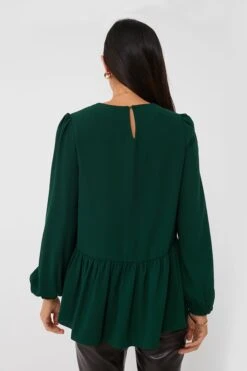Hunter Green Carlota Peplum Blouse -ULLA JOHNSON SHOP MQqDeqPQyLQHZIknLO8l5XZaGwWskVRa 1