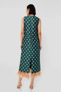 Jacquard Winter Sun Column Dress With Feathers -ULLA JOHNSON SHOP OWvrGXQzmoLdfLzAzT62sOPB8U3ipsxu 1