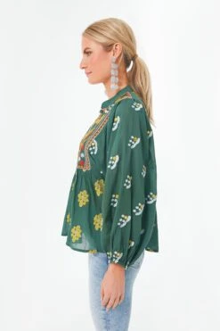 Green Lucknow Mandarin Balloon Top -ULLA JOHNSON SHOP OasMylhRRQ09fB5GZuX0OcMc11haoLuL 1