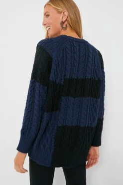 Navy And Black Color Block Cable Sweater 11 Navy And Black Color Block Cable Sweater -ULLA JOHNSON SHOP PpcTYkQGw7IktDzB7bcwtNl4MP0I4OxK 1
