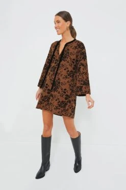 Brown & Black Burnout Floral Elma Mini Dress -ULLA JOHNSON SHOP Q0pO3AuzO9Imk0QMPI9o8S3wlDk4u5CV 1