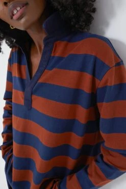 Brown Stripe Ellis Knit Polo Popover -ULLA JOHNSON SHOP Q85f6X8yvgc9IXqn4OlWoaxoZrcF4VUA 1