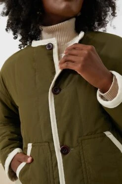 Natural And Olive Reversible Polar Bear Jacket -ULLA JOHNSON SHOP QAtdceQaeLAP0FwQpgmkkyOMnHcH4UyS 1