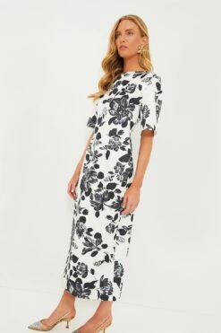 Black Flowers On Ivory Kora Rounded Twill Dress -ULLA JOHNSON SHOP QLQAukkNfkIxg26t495qJfSrhDY1rDkM 1