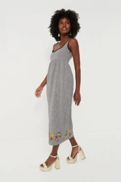 Houndstooth Emily Embroidered Midi Dress -ULLA JOHNSON SHOP RAXDEvLw6FYDmPs22sTa8v5sG36ctD5G 1