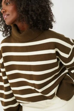 Military Olive And Ecru Striped Turtleneck Sweater -ULLA JOHNSON SHOP RJopY9Rlbi0lnusApKpz9syORpojNnH5 1