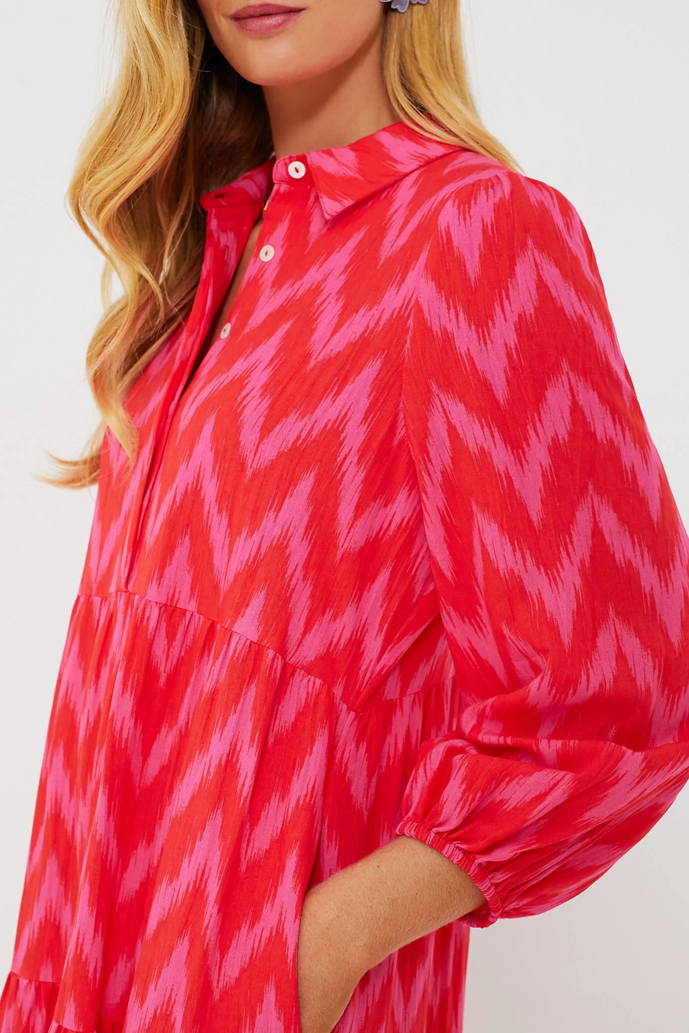 Hot Pink Ikat Mabel Maxi Dress 5 Hot Pink Ikat Mabel Maxi Dress - Image 5