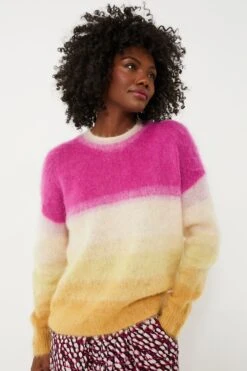 Isabel Marant Etoile Fuchsia And Yellow Drussell Sweater