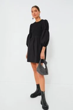 Ganni Black Cotton Poplin Mini Smock Dress 11 Ganni Black Cotton Poplin Mini Smock Dress -ULLA JOHNSON SHOP T46vYRlH0ZFrIJmcZjrB0MJ4LV746olp 1