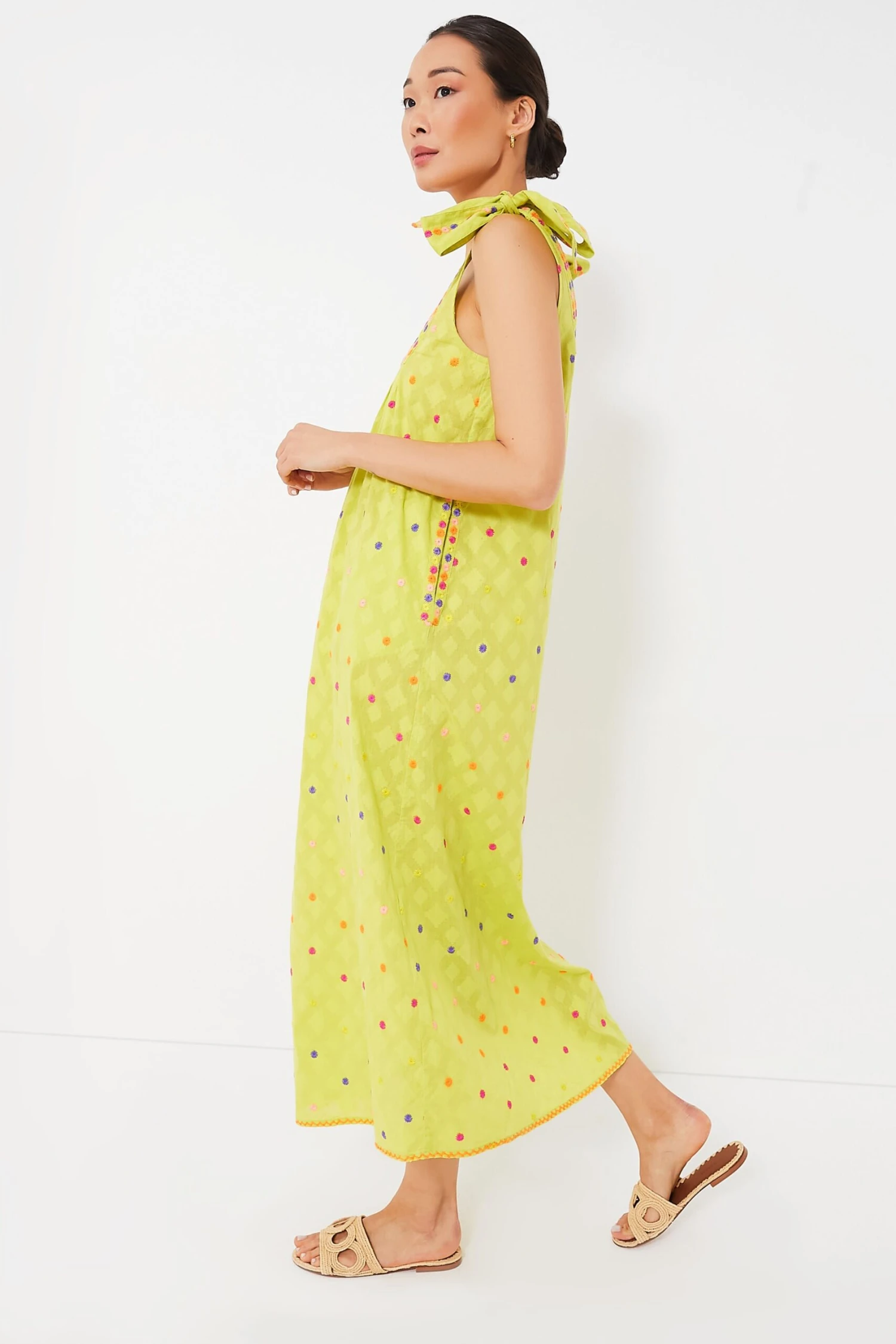 Lime Jacquard Obsidian Dress 3 Lime Jacquard Obsidian Dress - Image 3