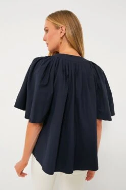 Navy Finley Flutter Sleeve Top -ULLA JOHNSON SHOP Tekq7oO6hWJNCFgYzrWuXu12JaIRgHSk 1