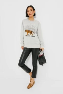Gray Tiger Sweatshirt -ULLA JOHNSON SHOP UAiJyDoG0tC4iCTaI5HKcurhGFfGyDfj 1