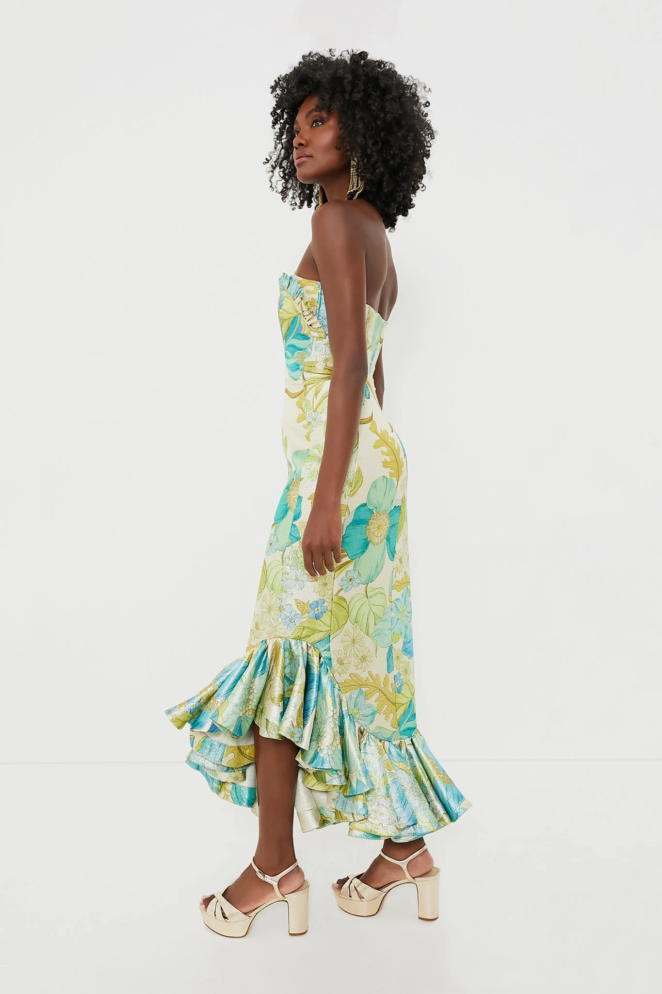 Blue Janis Strapless Midi Dress 3 Blue Janis Strapless Midi Dress - Image 3