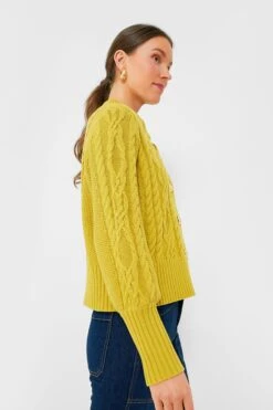 Chartreuse Colette Cardigan -ULLA JOHNSON SHOP Uy1hwrENMV5zMCQu6JUgL2ZPrvozyDvv 1