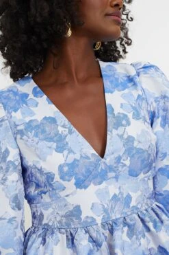 Blue Jacquard Puff Sleeve Eleanor Blouse -ULLA JOHNSON SHOP VJejke5QTjwh0veEvkqvybWiVQe5ZR1W 1