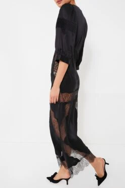 CYNTHIA ROWLEY Black Charmeuse Lace Bias Dress -ULLA JOHNSON SHOP VfEoLN9G8wroZnecfmANvtqGIz3g3cs9 1