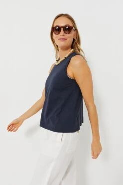 Navy Anthos Cotton Tank -ULLA JOHNSON SHOP VlpN99m5iAK3OwUHlY1TfLLU8wCvF4wu 1