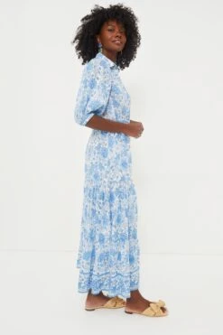 Blue Floral Blair Maxi Dress -ULLA JOHNSON SHOP VxDtTxx7XLGZZnEp9m3cAyfeR34mwn6K 1