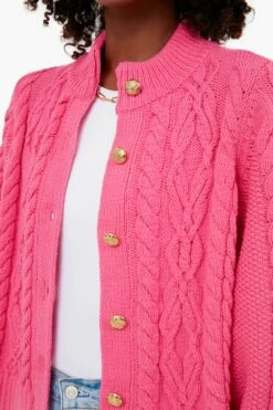Hot Pink Cotton Colette Cardigan -ULLA JOHNSON SHOP WDcLJEqNBlFjiJRBI2mzI3EhE25T874u 1