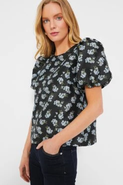 Black Heirloom Jacquard Lyla Blouse -ULLA JOHNSON SHOP X4bx32bMru83WEQGEjZBz36pqaobNwBJ 1