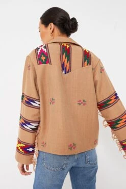 Tan Dune Western Blanket Jacket -ULLA JOHNSON SHOP XQYi8oD3Ld9ZVqN9ByOXyV7LioncnFxq 1