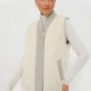 Varley Dove Sandshell Covey Reversible Quilt Gilet