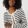 Black & Cream Stripe Annie Structured Cardigan