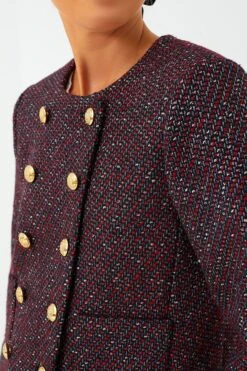 Red And Blue Tweed Marais Jacket -ULLA JOHNSON SHOP YqT5KmDwJPAoRgw0f6rmmegQ0B6m3QXE 1