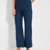 Indigo Zip Front Tulip Crop Flare 2