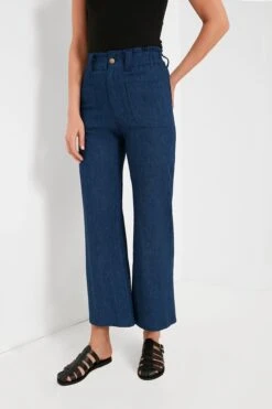 Indigo Zip Front Tulip Crop Flare 2