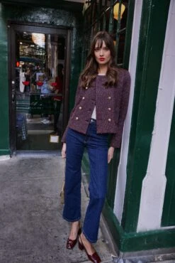 Red And Blue Tweed Marais Jacket -ULLA JOHNSON SHOP ZteuIC4ZYI3MWyuTNwSYtTGyIM4CaLOn 1