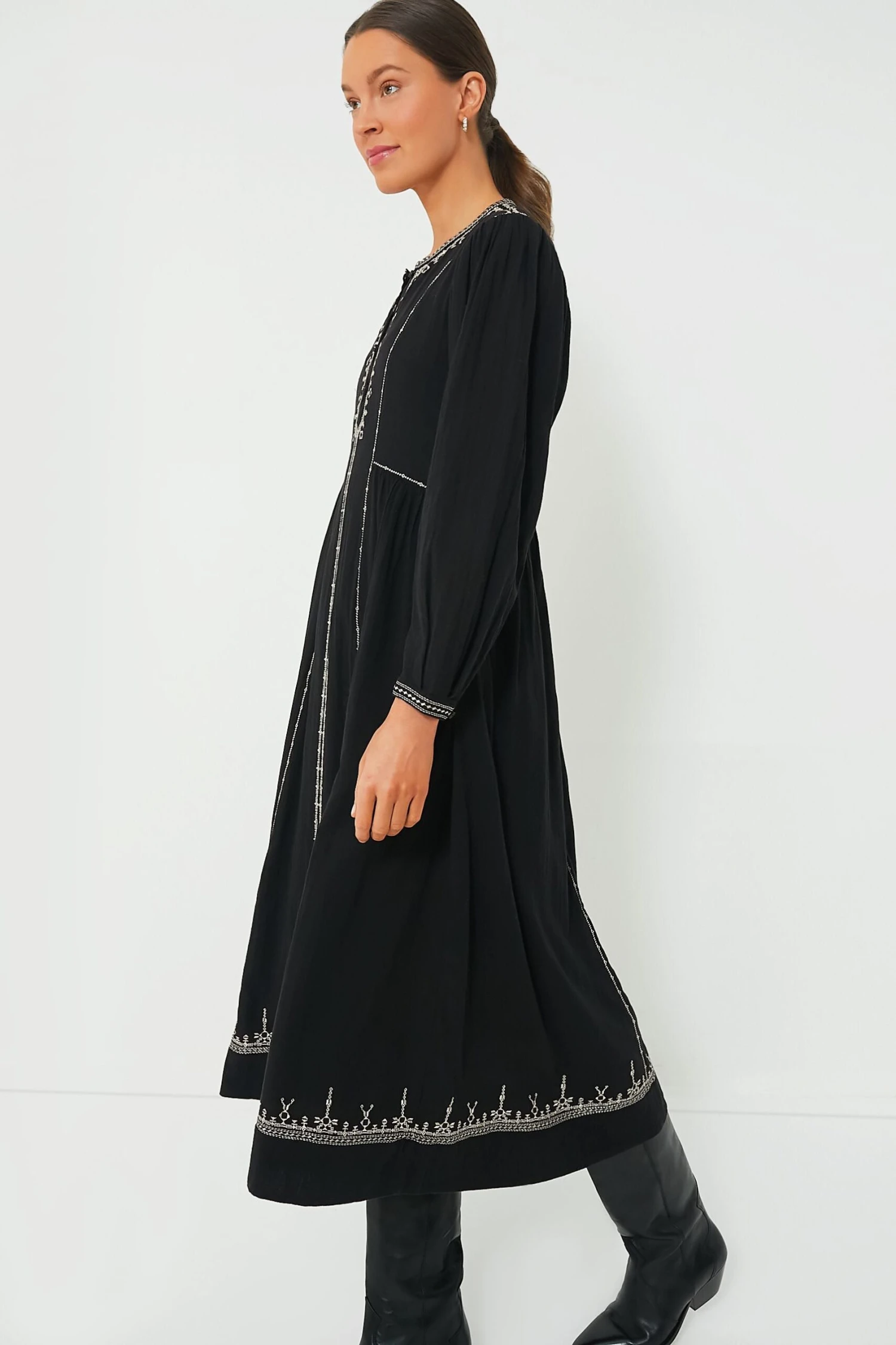 Isabel Marant Etoile Black Embroidered Pippa Dress 3 Isabel Marant Etoile Black Embroidered Pippa Dress - Image 3