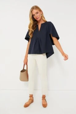 Navy Finley Flutter Sleeve Top -ULLA JOHNSON SHOP a5fuRYE9MsO46jfBWKviaInkEdYMbAW0 1
