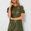 Green Faux Leather McShea Mini Dress
