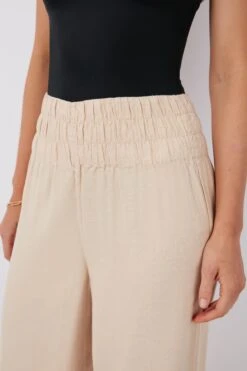 Sand Air Linen Smocked Pants -ULLA JOHNSON SHOP aIr2JlYwToyZP884xpaW2lru6JnaulVC 1