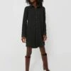 Heathered Black Twill Legend Sweater Dress