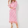 Pink Geometric Hayes Midi Dress