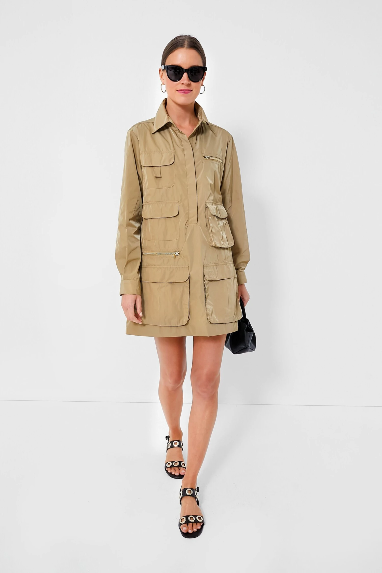 CYNTHIA ROWLEY Khaki Backpack Dress 1 CYNTHIA ROWLEY Khaki Backpack Dress