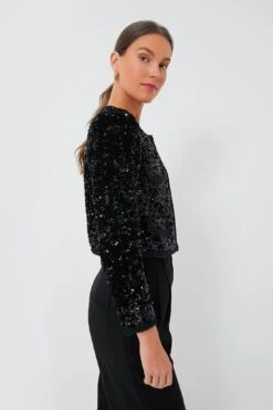 SELF PORTRAIT Black Sequin Cropped Jacket 8 SELF PORTRAIT Black Sequin Cropped Jacket -ULLA JOHNSON SHOP bwIEH9hI7geY7HOYEbKfM3tCwVjQY181 1