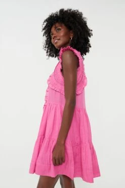 Pink Cole Smocked Flutter Sleeve Dress -ULLA JOHNSON SHOP bznB1kEwJCBvdYmbDDW2ADc1gl9G81uf 1