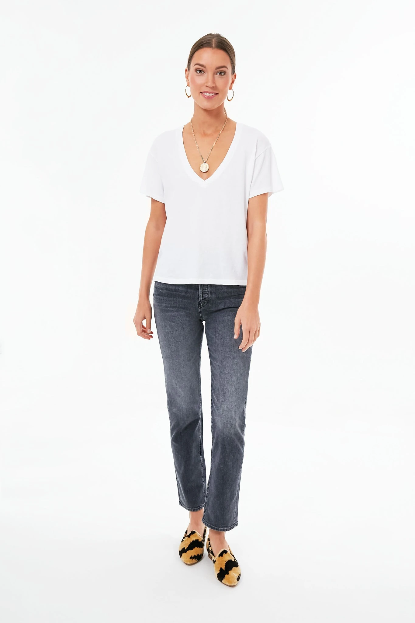 True White V Neck Tee 2 True White V Neck Tee - Image 2