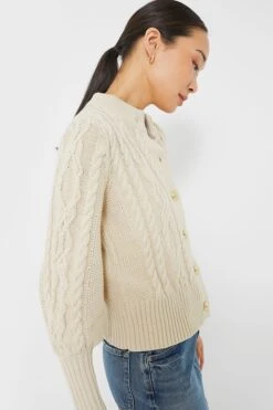 Sandstone Cotton Colette Cardigan -ULLA JOHNSON SHOP dm9m437g7F3cjvIR69mkVAXMlhM8SNrs 1