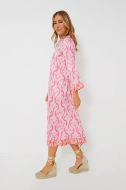Pink Geometric Hayes Midi Dress -ULLA JOHNSON SHOP dnvBHCQx3PiJVjzXJqlvzaufgND3cK6x 1