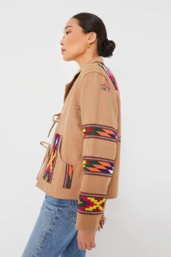 Tan Dune Western Blanket Jacket -ULLA JOHNSON SHOP e4l04KdacPX8bT2mySxIcdkMz0P3h1lH 1