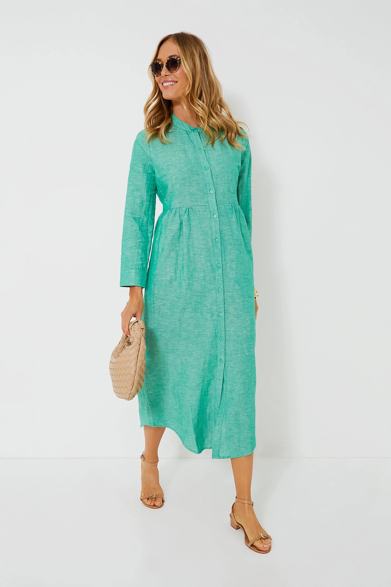Sea Green Linen Lydell Maxi Dress 2 Sea Green Linen Lydell Maxi Dress - Image 2