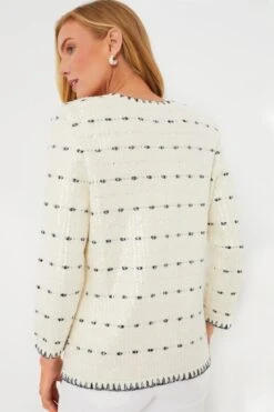 Veronica Beard Off White And Navy Ceriani Knit Jacket With Sequins -ULLA JOHNSON SHOP f5Lq1fY6mvs5ScVyp4gCMXn74W2QYdo4 1